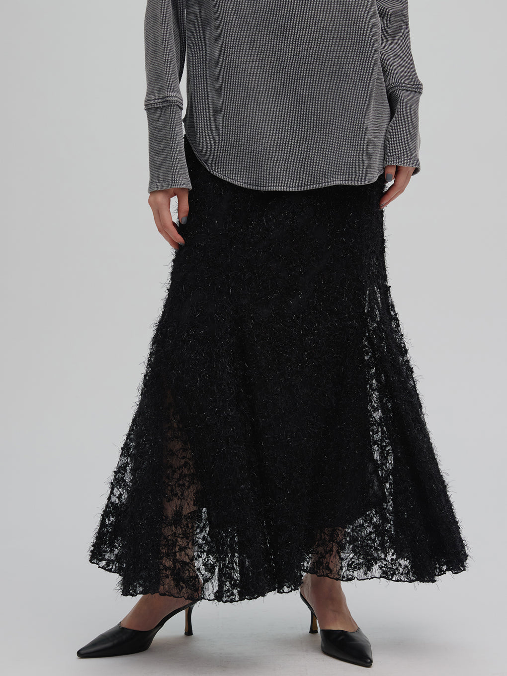 SHEER FEATHER MERMAID SKIRT