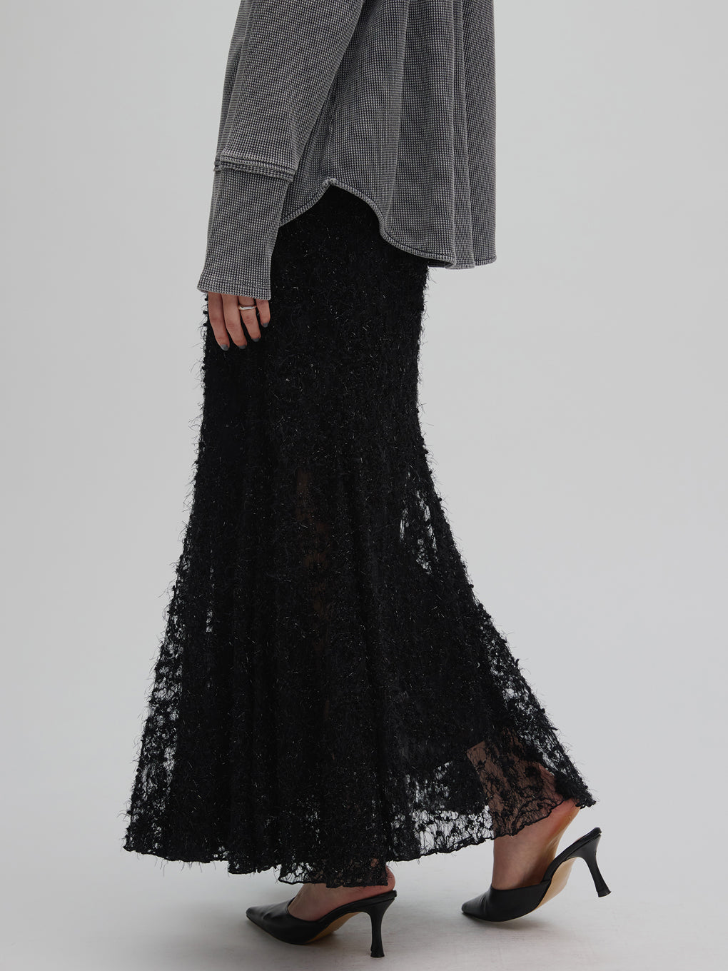 SHEER FEATHER MERMAID SKIRT