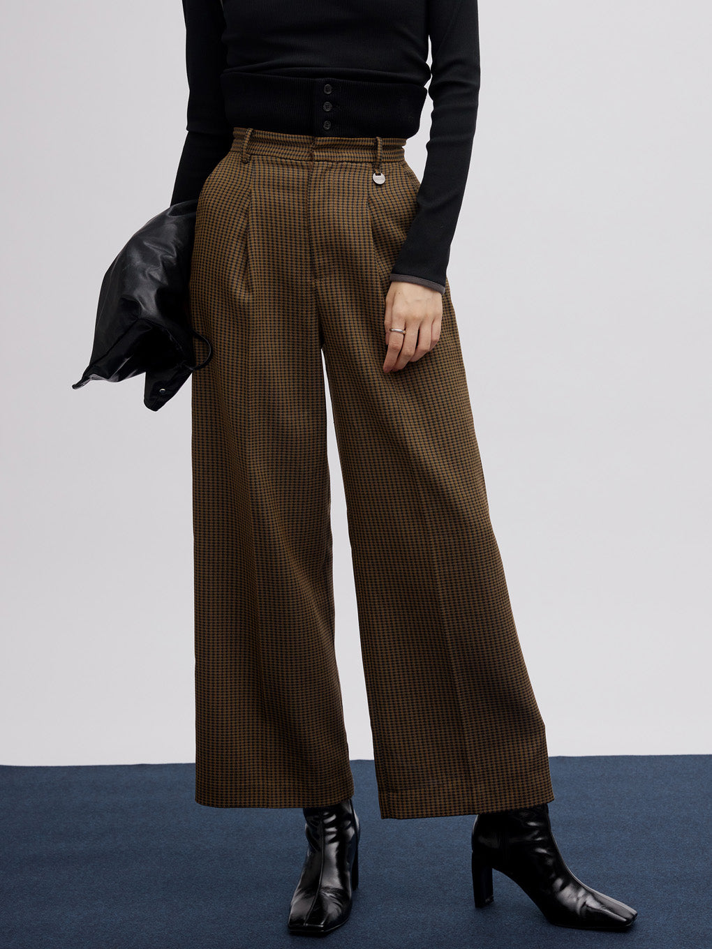 BONBOM×Ameri HOUNDSTOOTH STRAIGHT PANTS