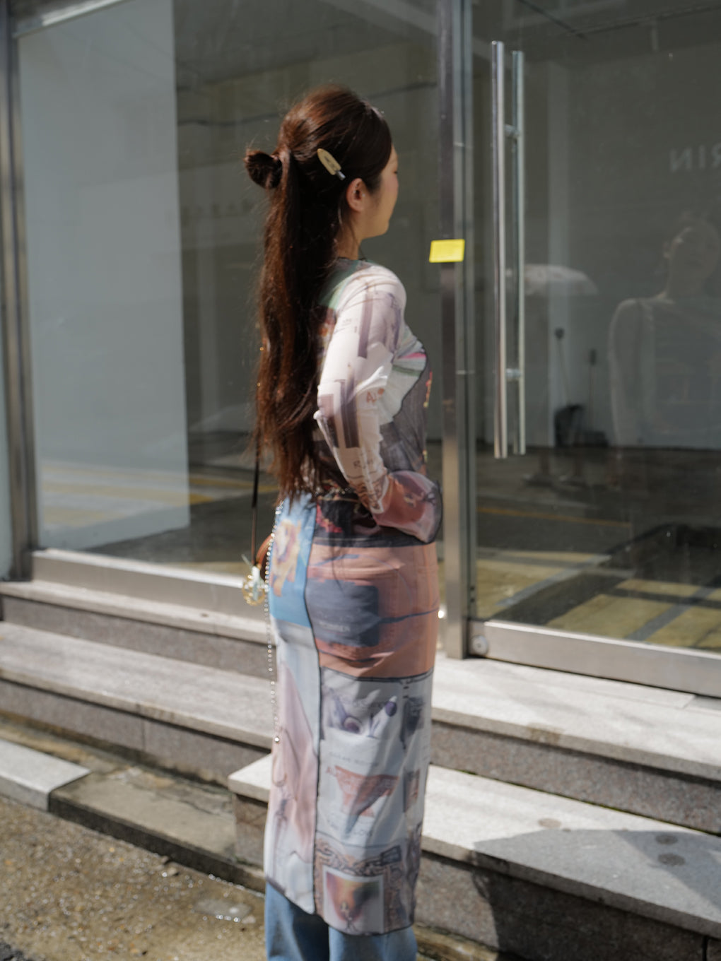 2WAY EMOTIONAL COLLAGE SHEER TOP