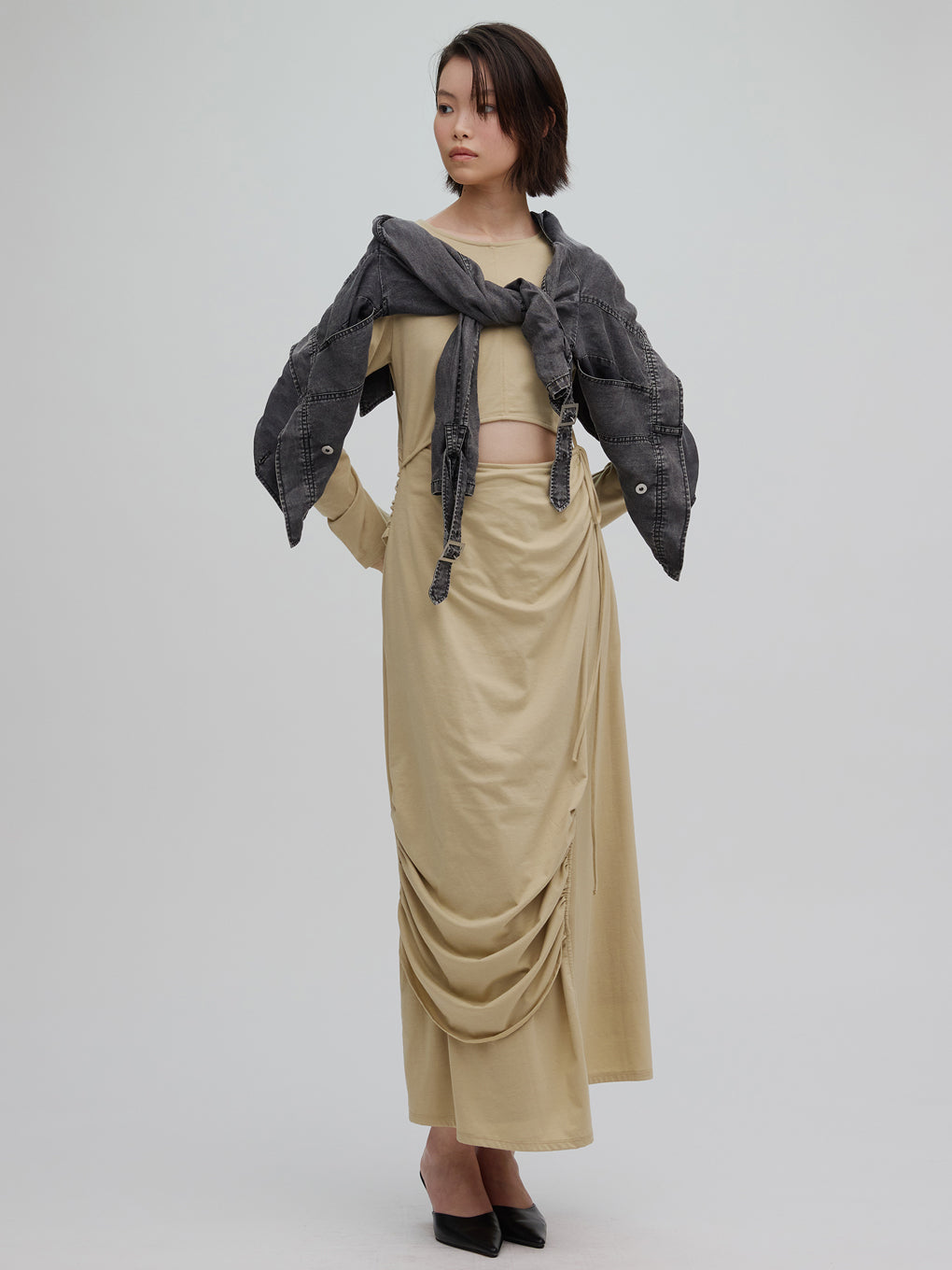 TENCEL DENIM SHORT TRENCH COAT