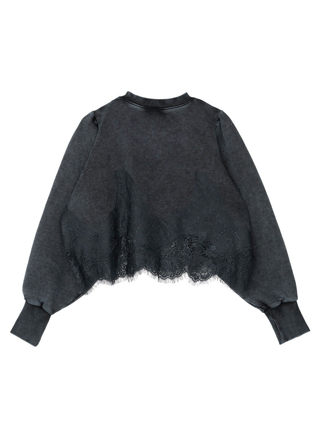 CHEMICAL OVERDYE LACE SWEAT TOP