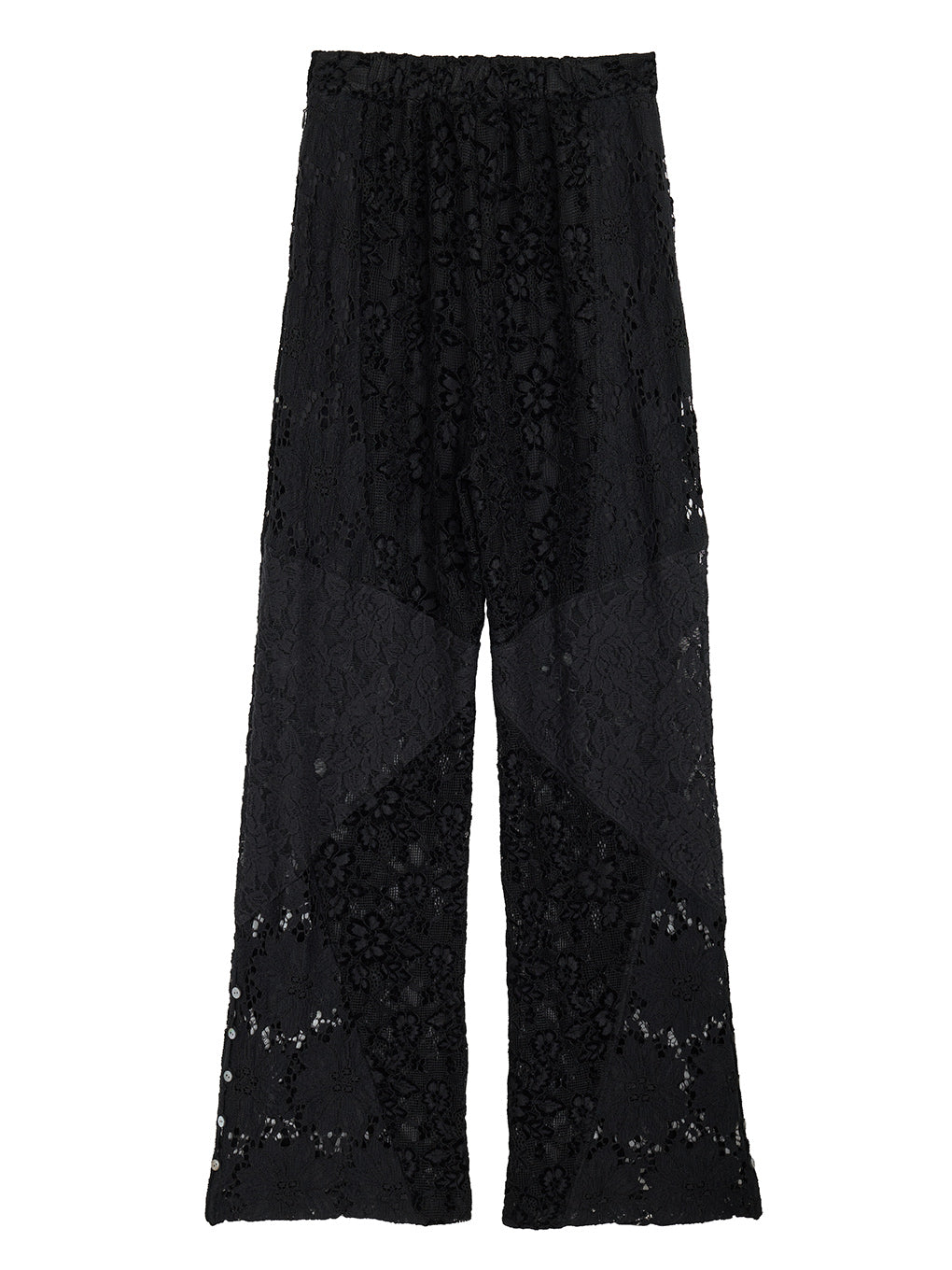 MEDI TEXTURE MIX LACE SEMI FLARE PANTS