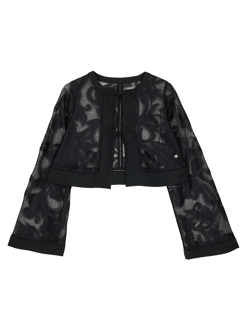 MEDI SHEER DAMASK JACQUARD BLOUSE