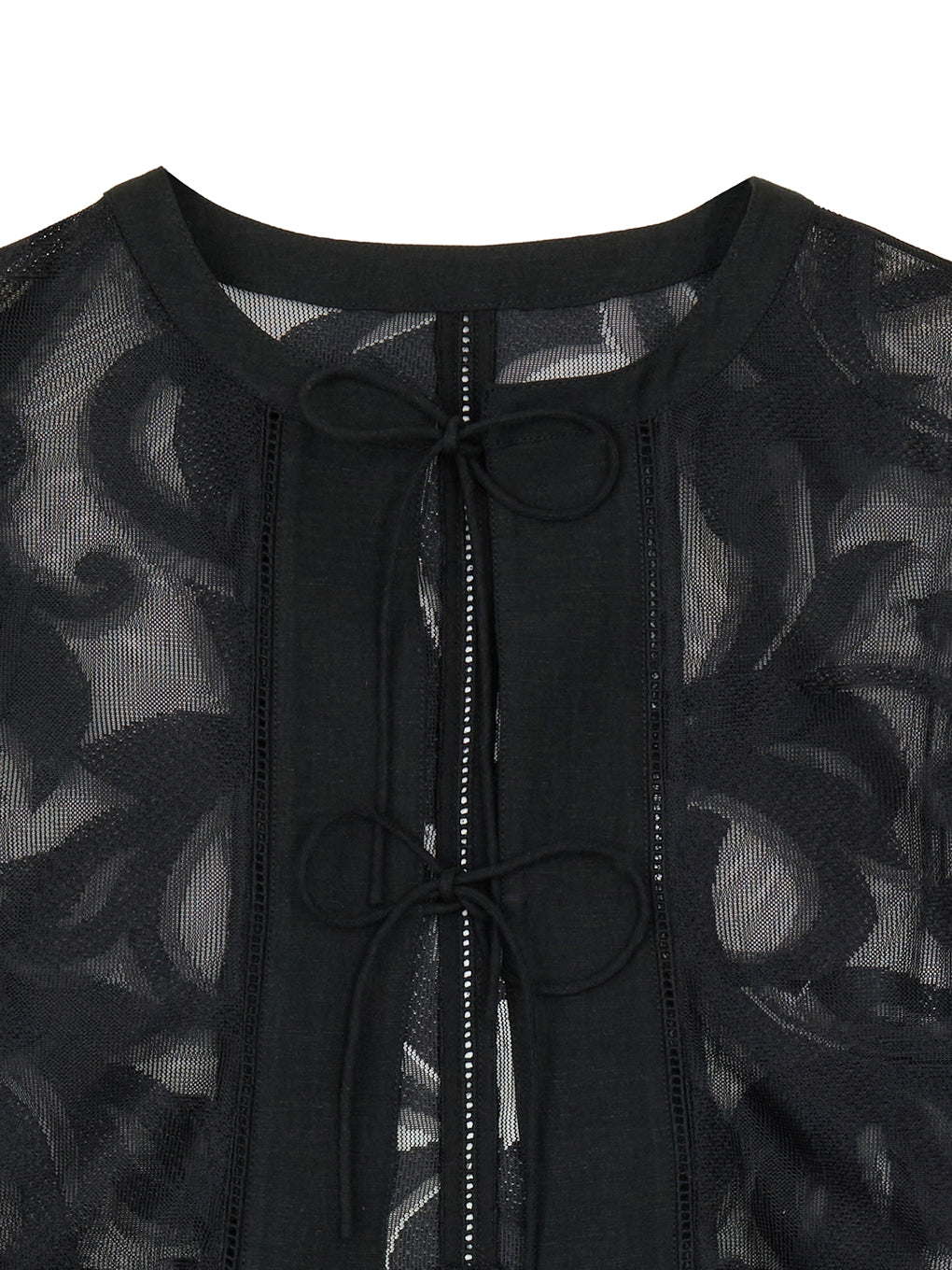 MEDI SHEER DAMASK JACQUARD BLOUSE