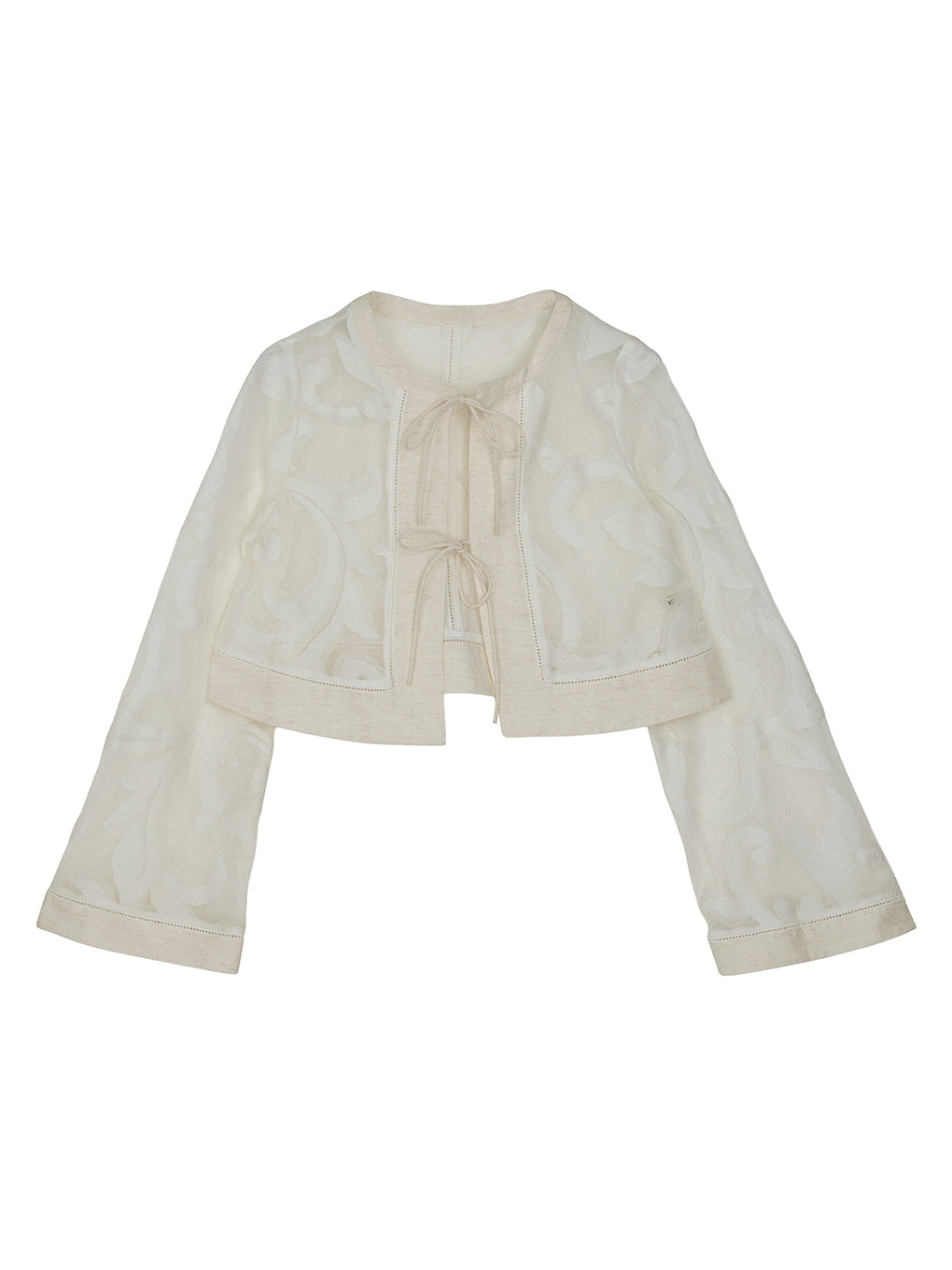 MEDI SHEER DAMASK JACQUARD BLOUSE