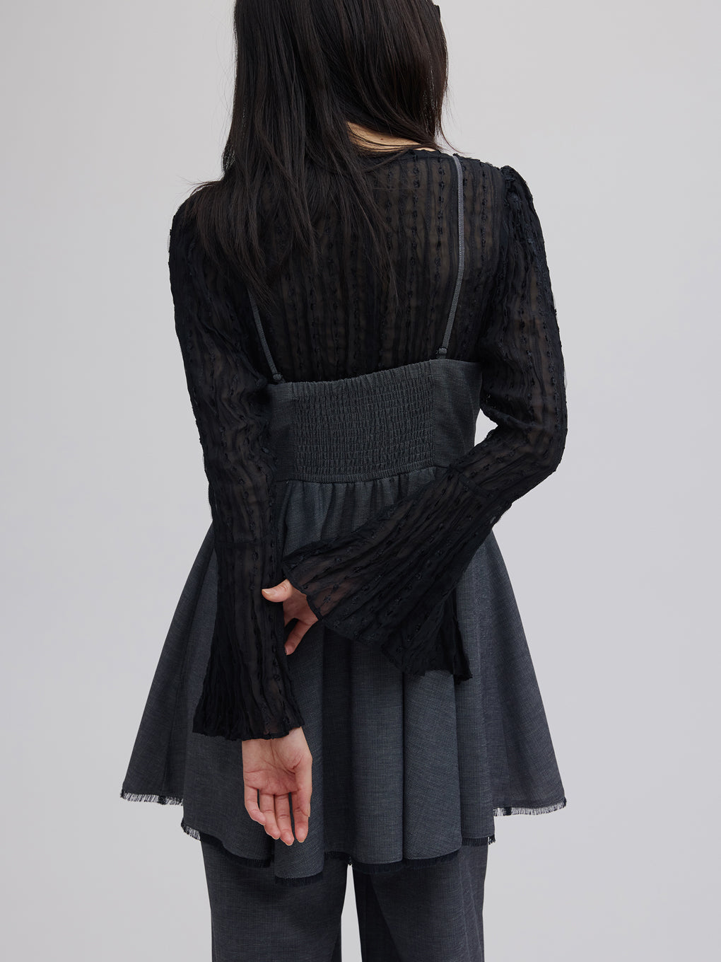 TWEED PEPLUM CAMI ROMPERS