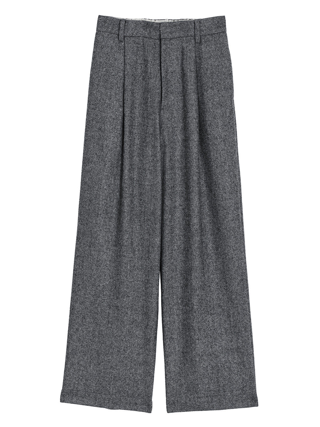 FOIL WOOL STRAIGHT PANTS