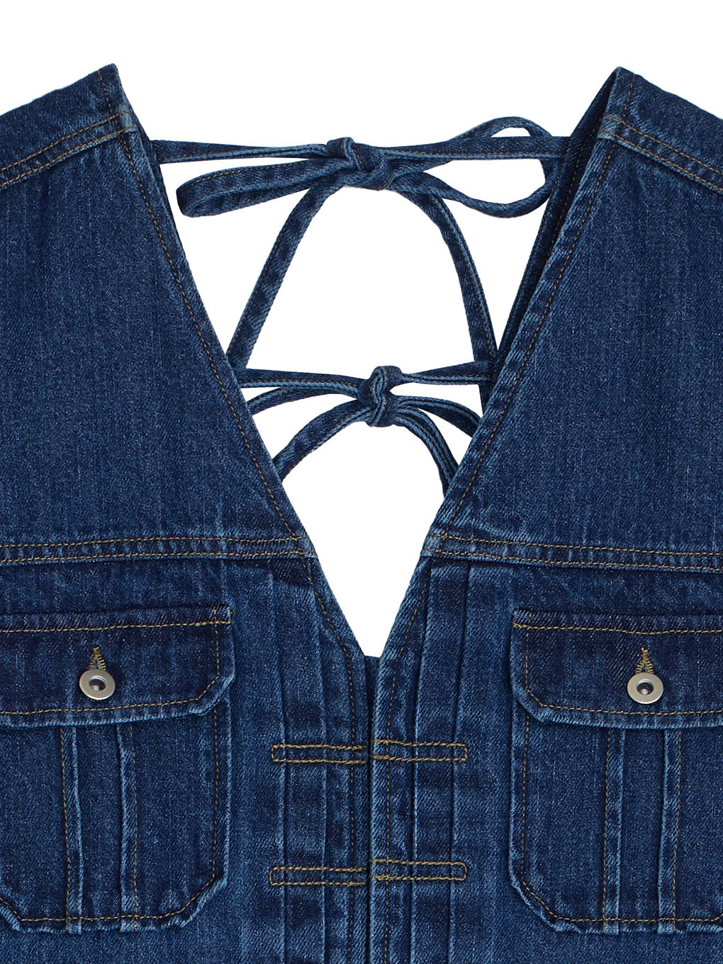 ADORABLE BACK RIBBON DENIM DRESS