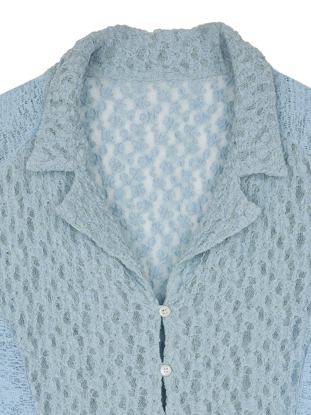MEDI SHRUNK LACE OPEN COLLAR TOP