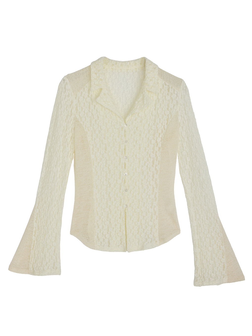 MEDI SHRUNK LACE OPEN COLLAR TOP