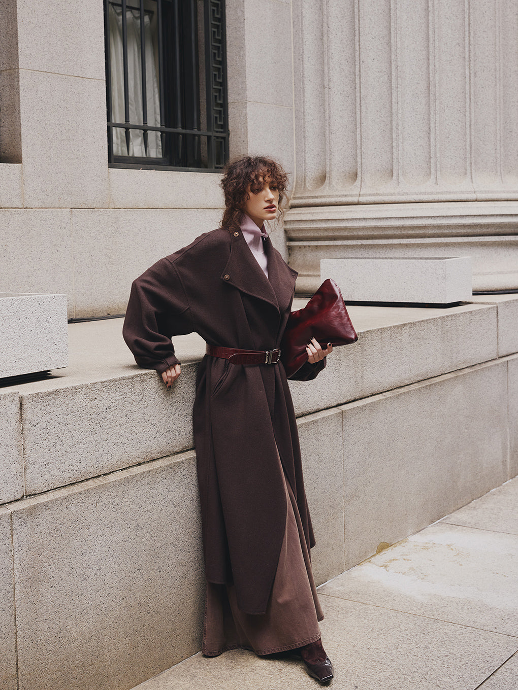 DRAPE COLLAR WOOL RIVER COAT