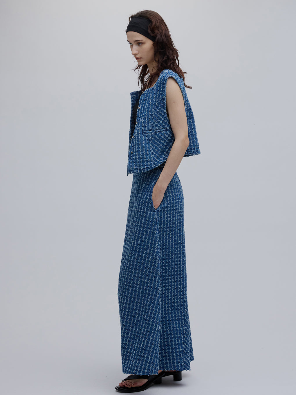 CHECK PROCESSING DENIM VEST