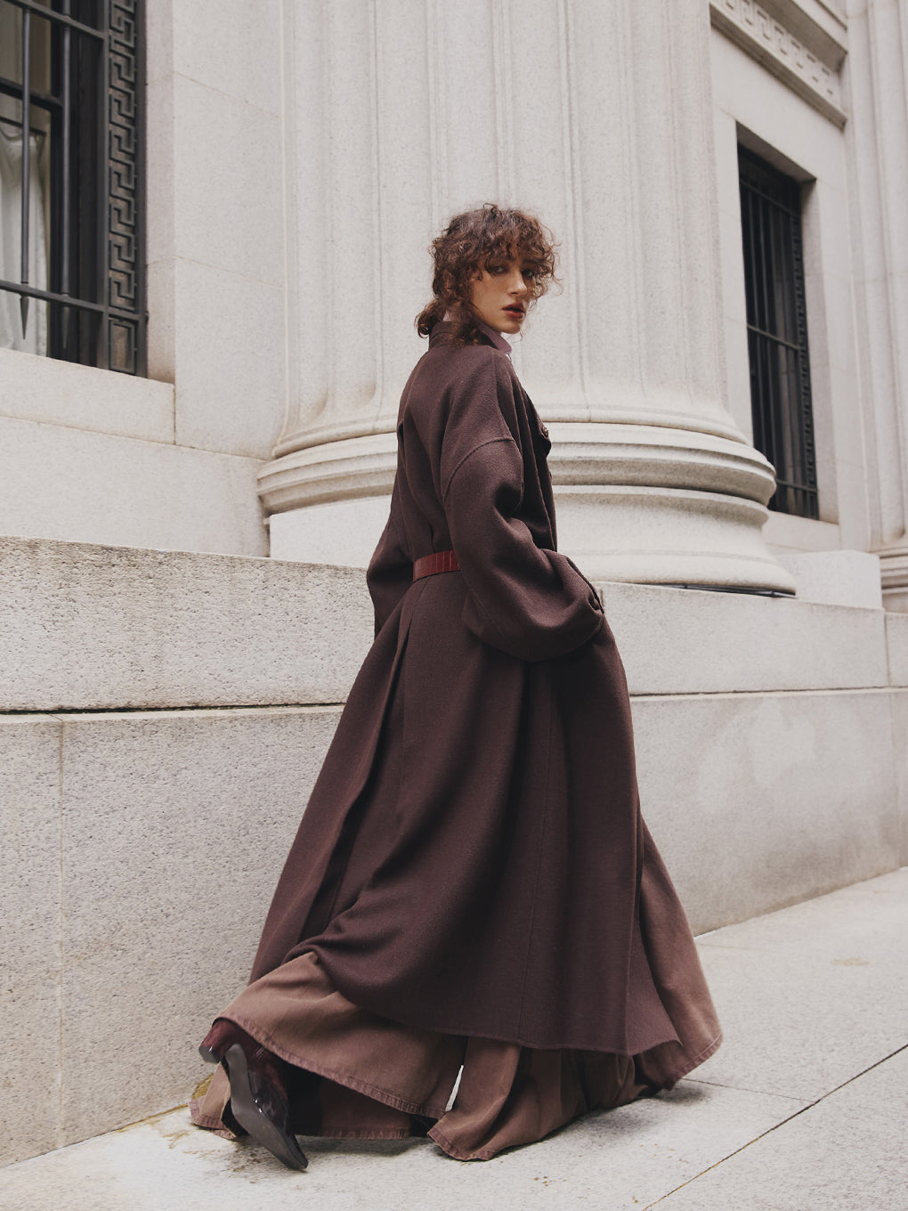 DRAPE COLLAR WOOL RIVER COAT