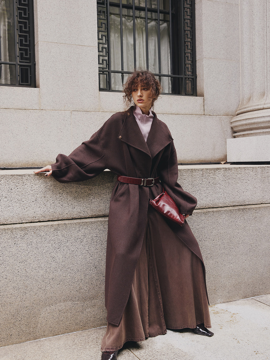DRAPE COLLAR WOOL RIVER COAT