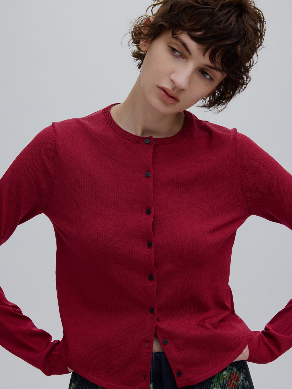 LOW BASIC COMPACT KNIT CARDIGAN