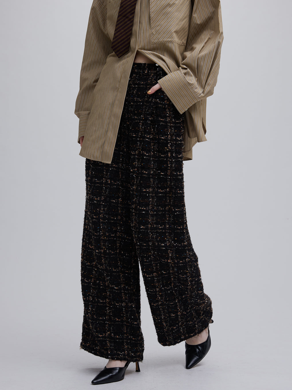 UND TEXTURE TWEED PANTS