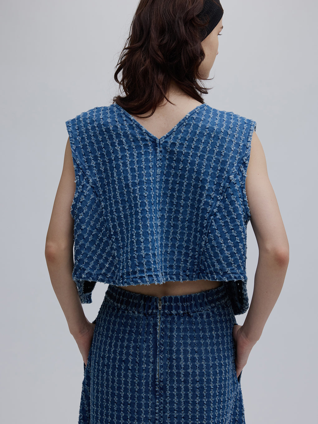 CHECK PROCESSING DENIM VEST