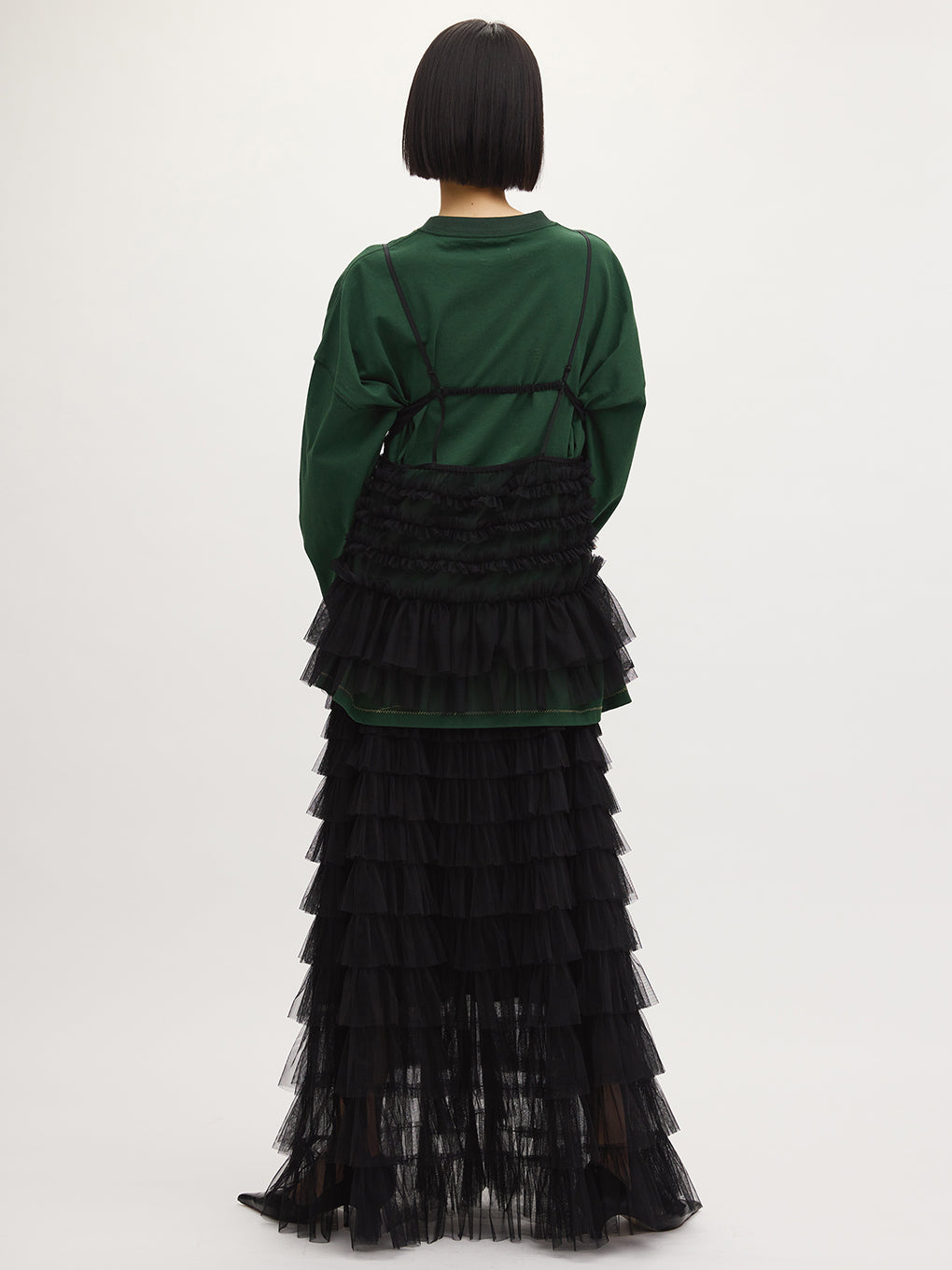 BLACK TULLE RAFFLE SKIRT