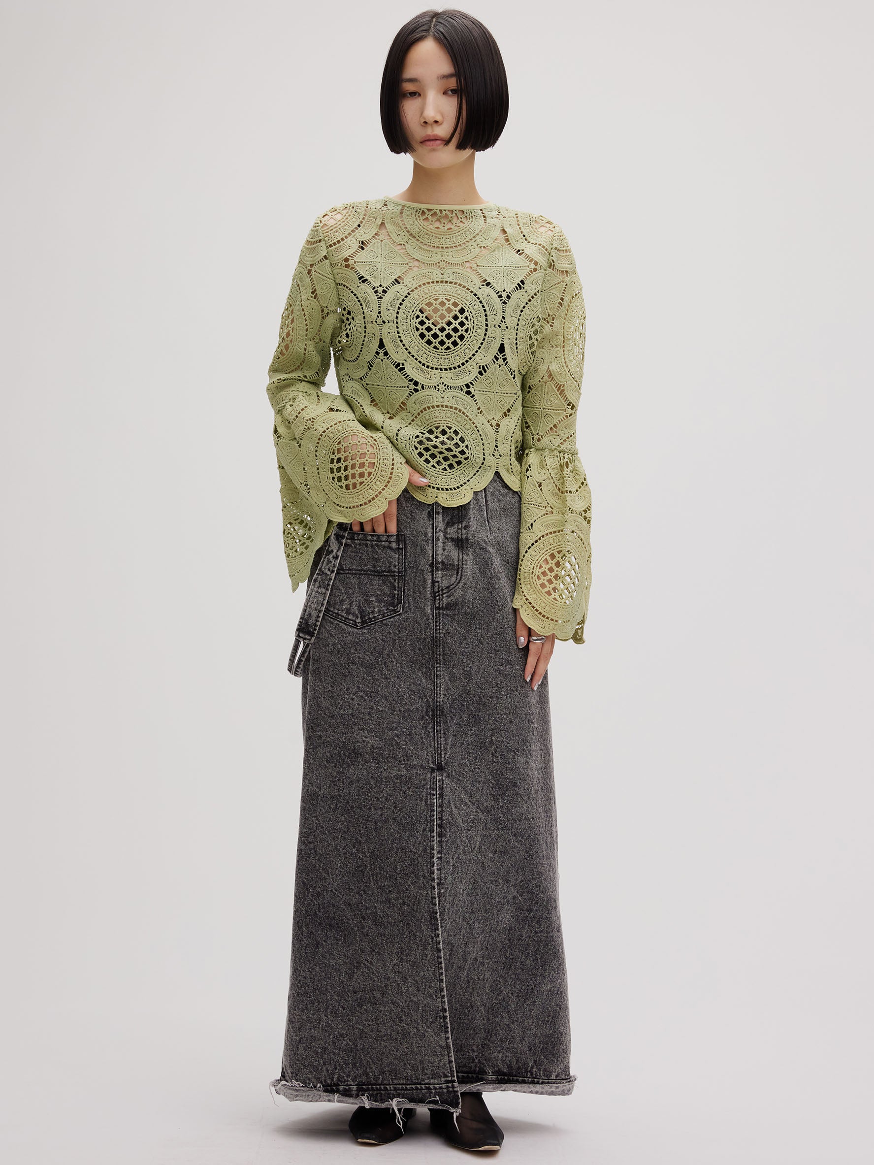 MEDI INVERT SUSPENDER DENIM SKIRT
