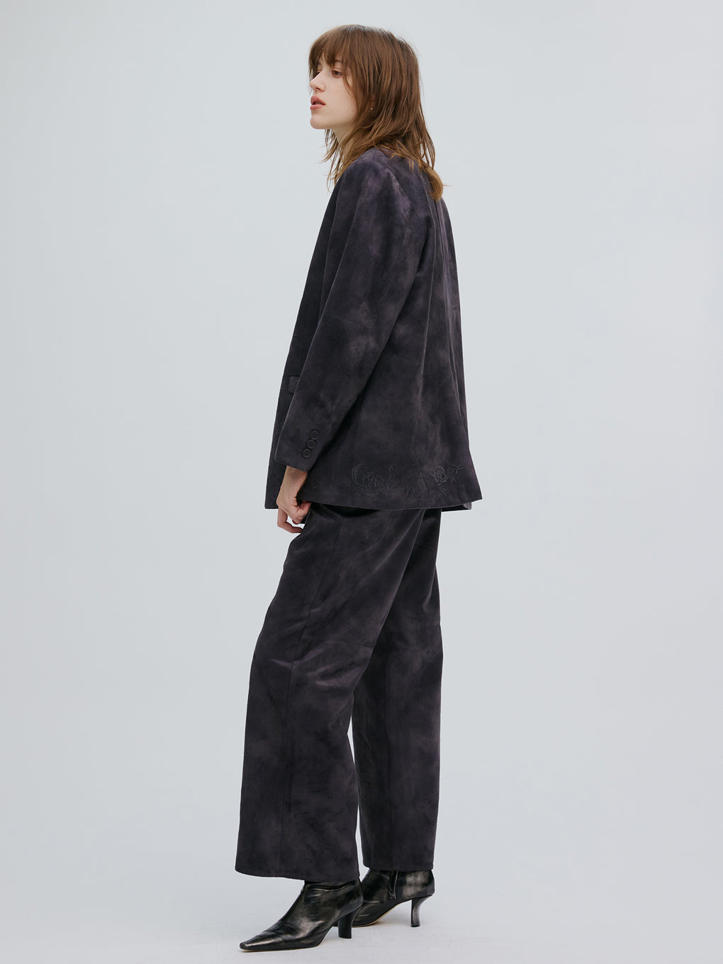 SYNTHETIC SUEDE EMBROIDERY JACKET