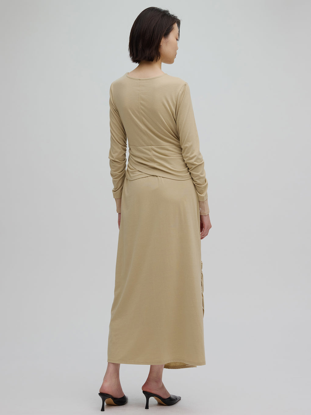 WAIST TIE LAYERD DRESS