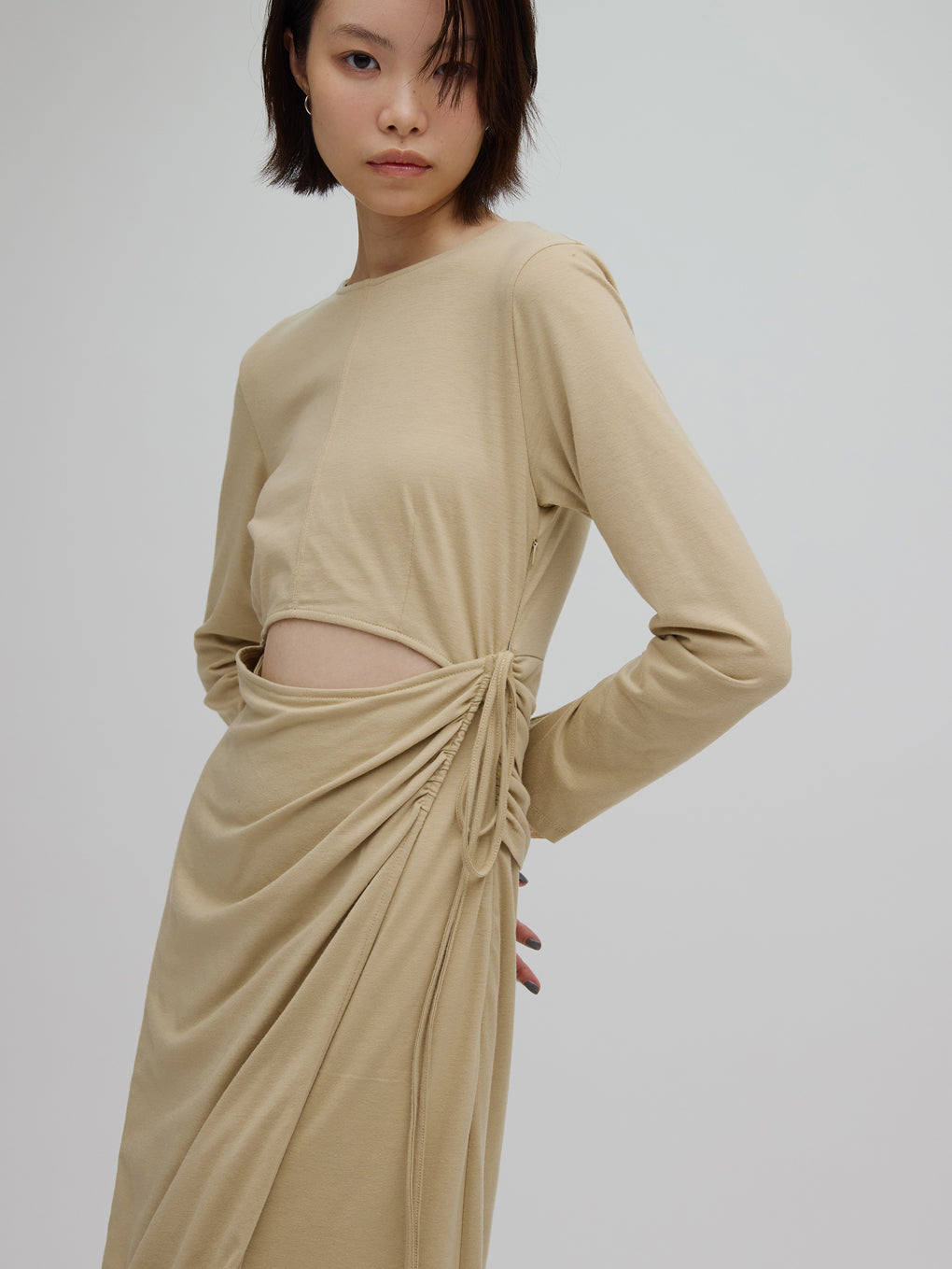 WAIST TIE LAYERD DRESS