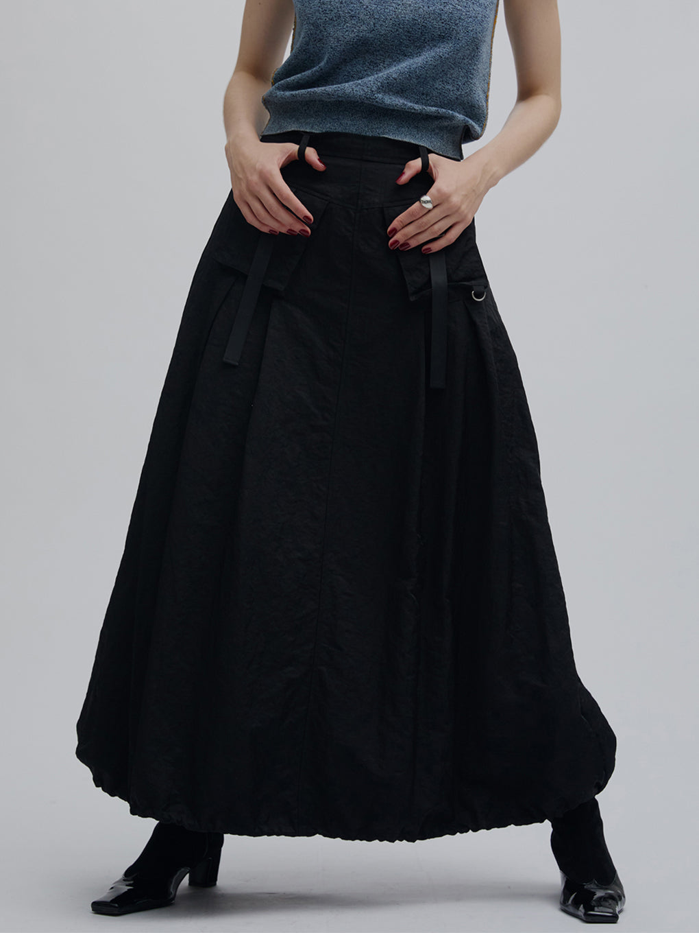 WAIST POCKET BALLOON SKIRT