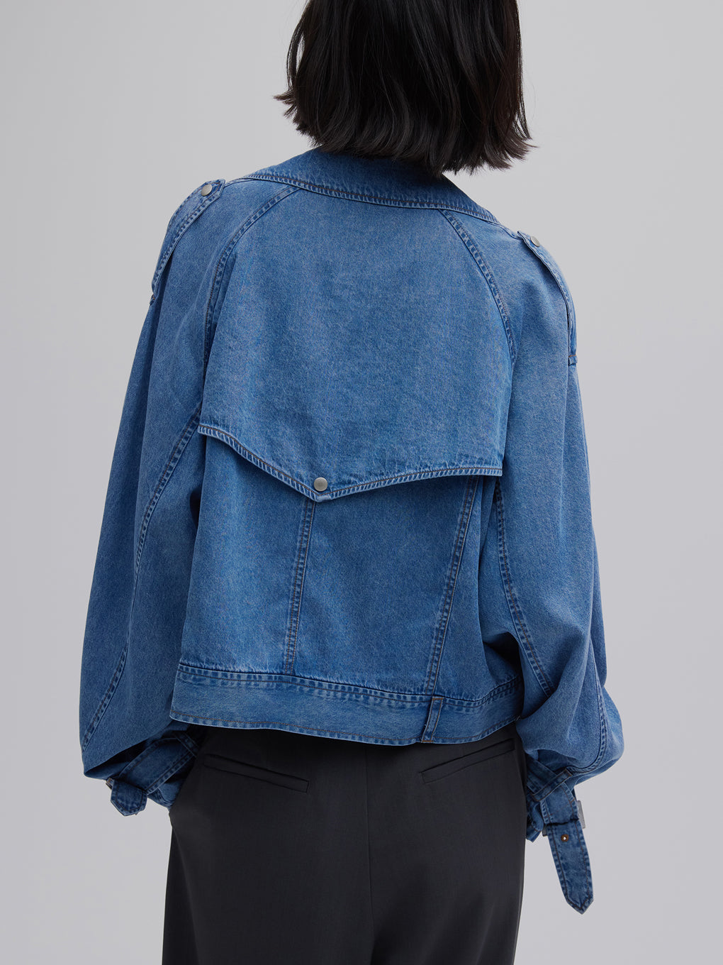 TENCEL DENIM SHORT TRENCH COAT