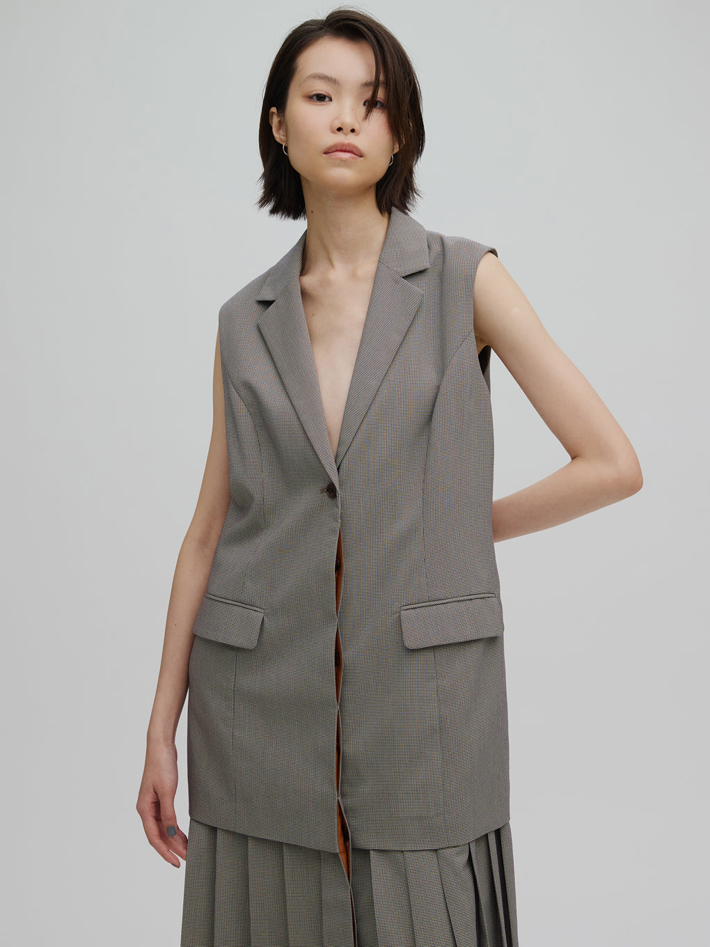 PLEATED SKIRT DOCKING SUIT DRESS