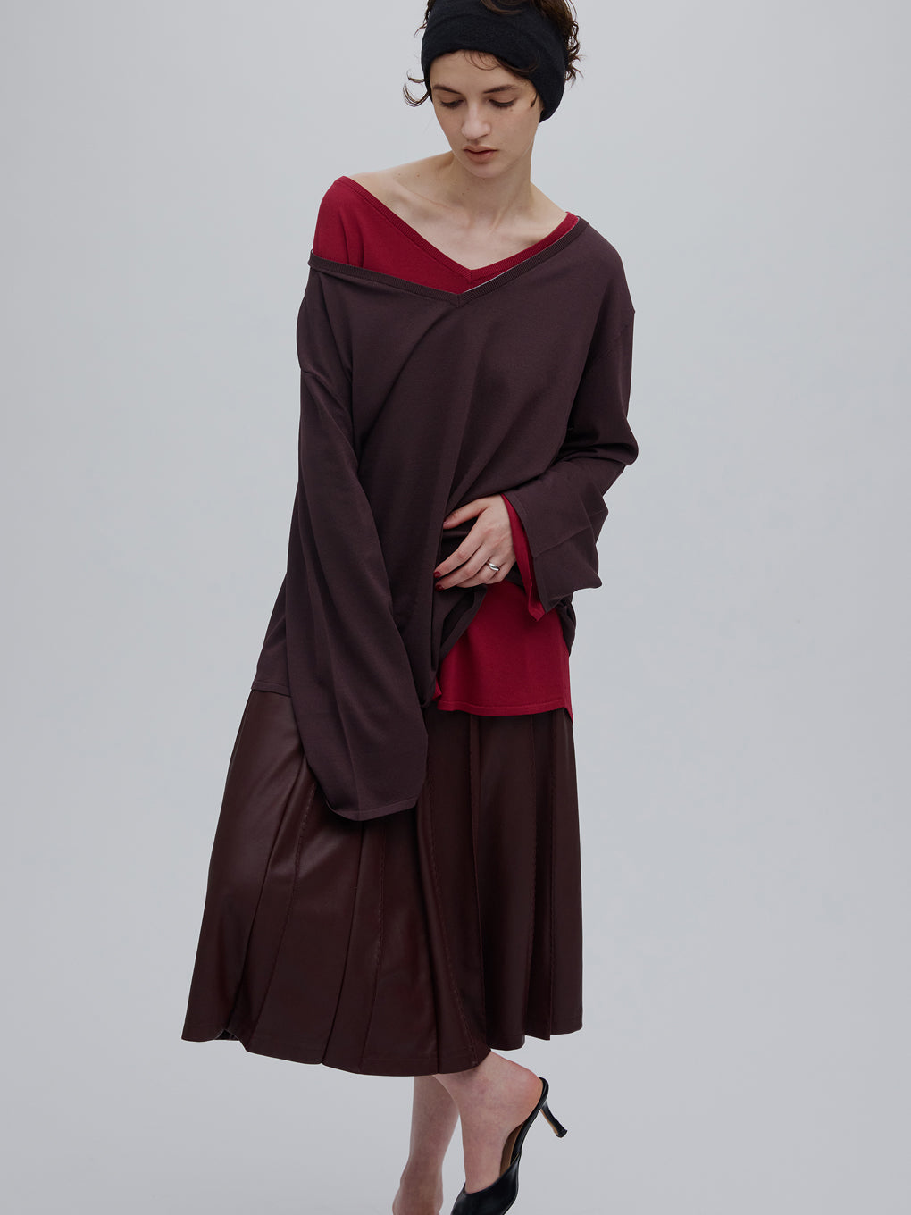 LOW BASIC 2WAY OVER KNIT TOP