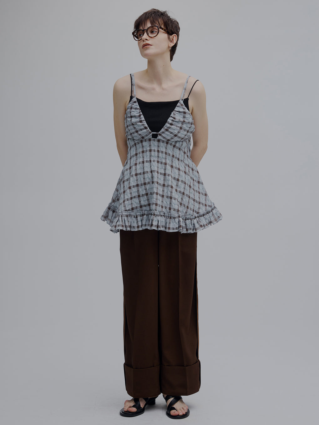 UNEVENNESS CHECK TUNIC TOP