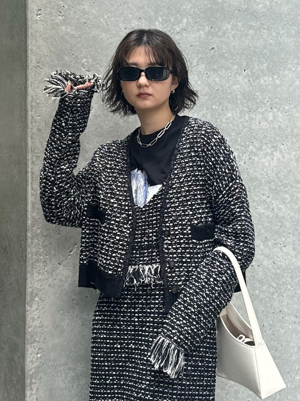 UND TWEED SHORT KNIT CARDIGAN