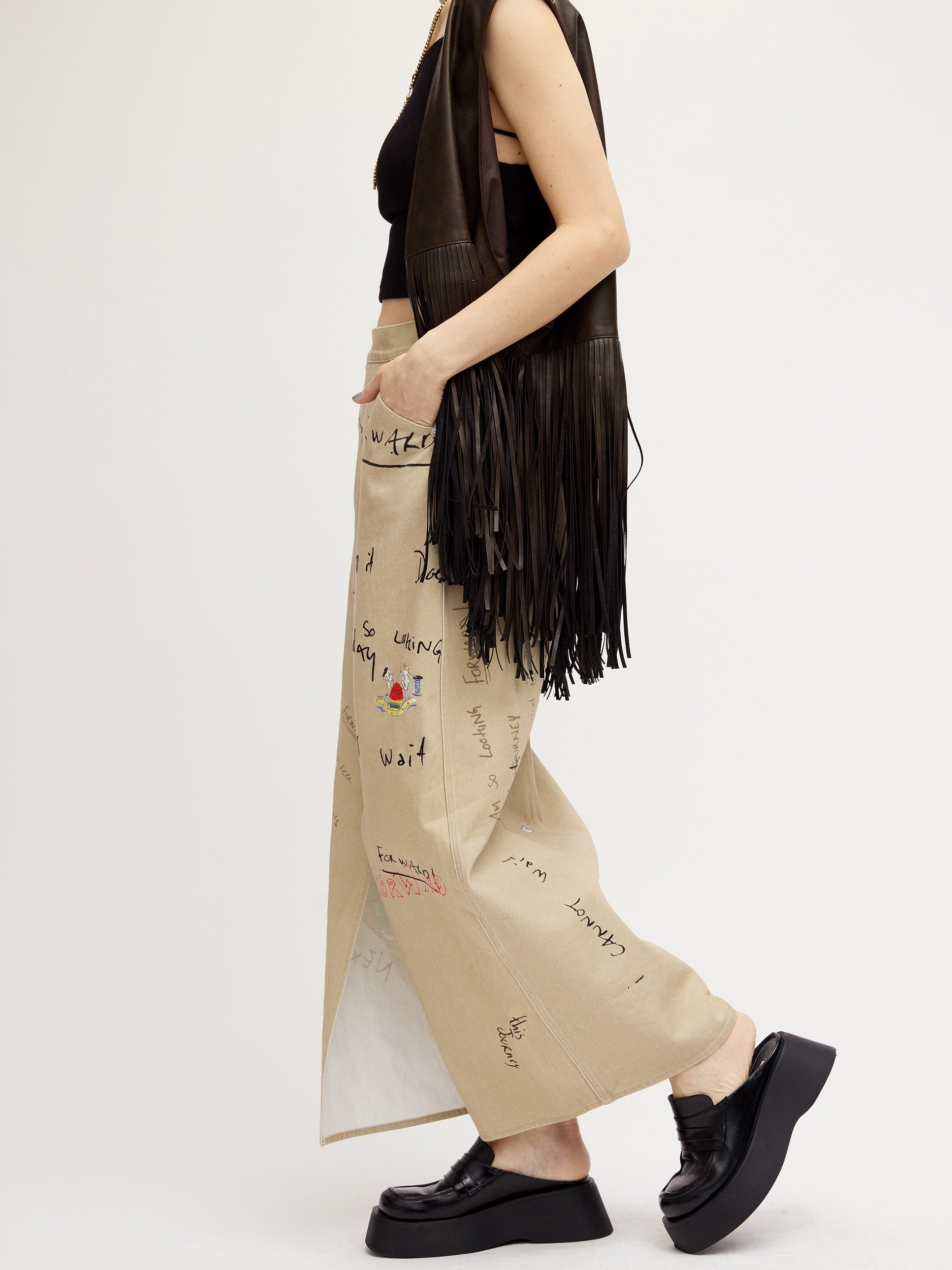 Gabrielle×AMERI 10TH HISTORY I LINE SKIRT