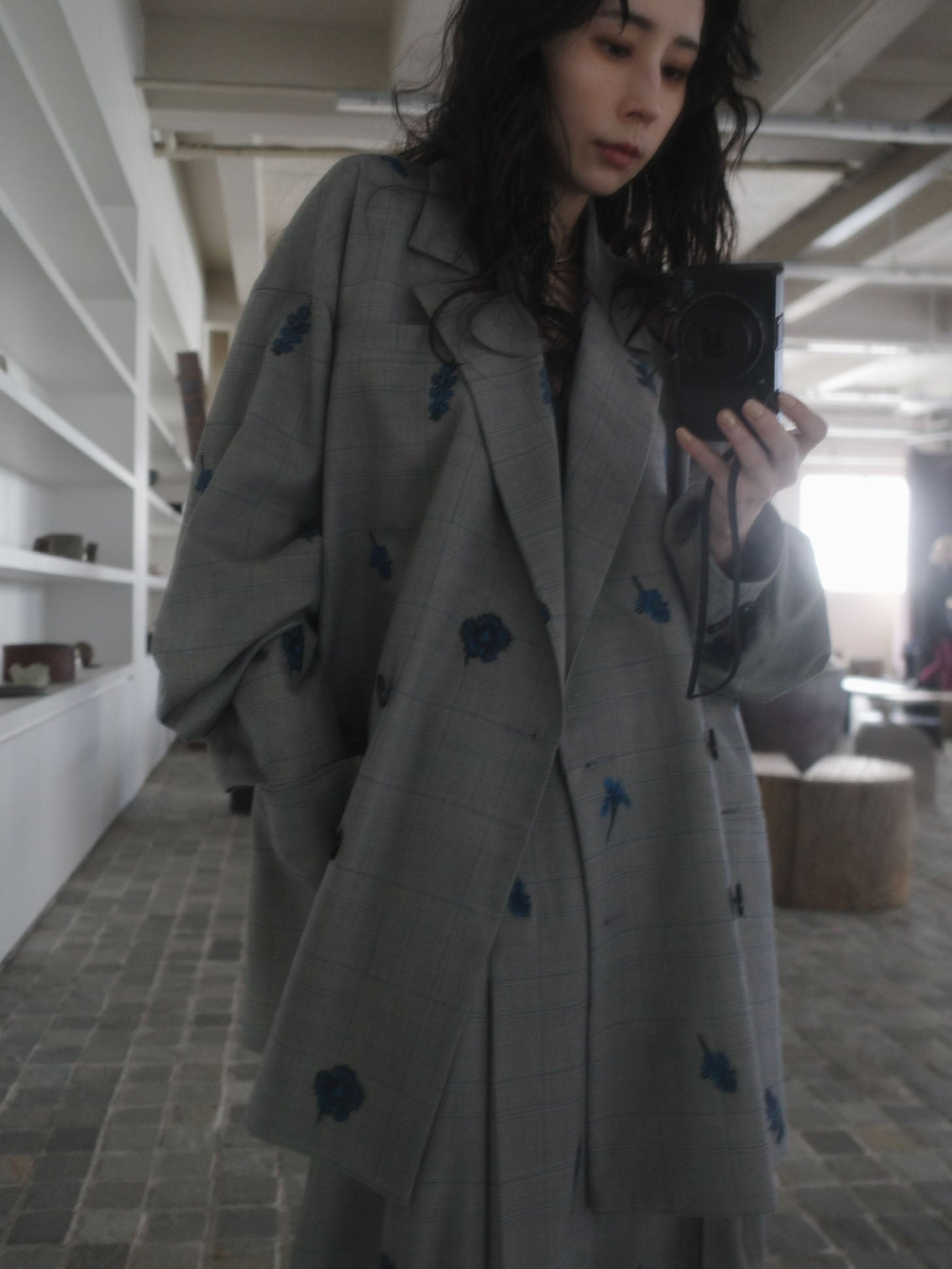 CHECK FLOWER PAPA JACKET