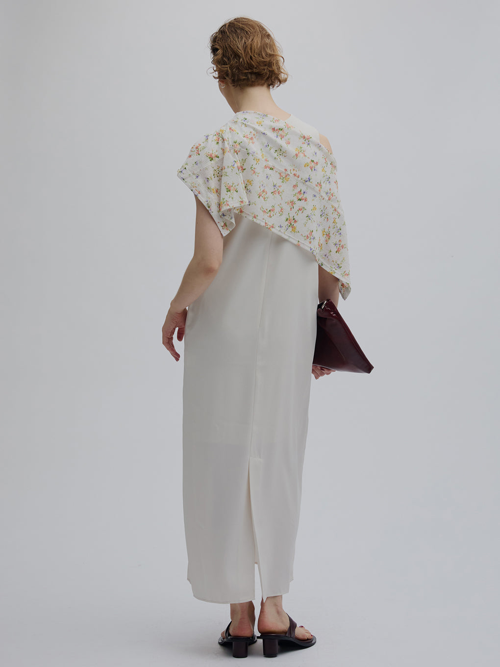 SHEER RIB CARDIGAN WITH STRAIGHT DRESS