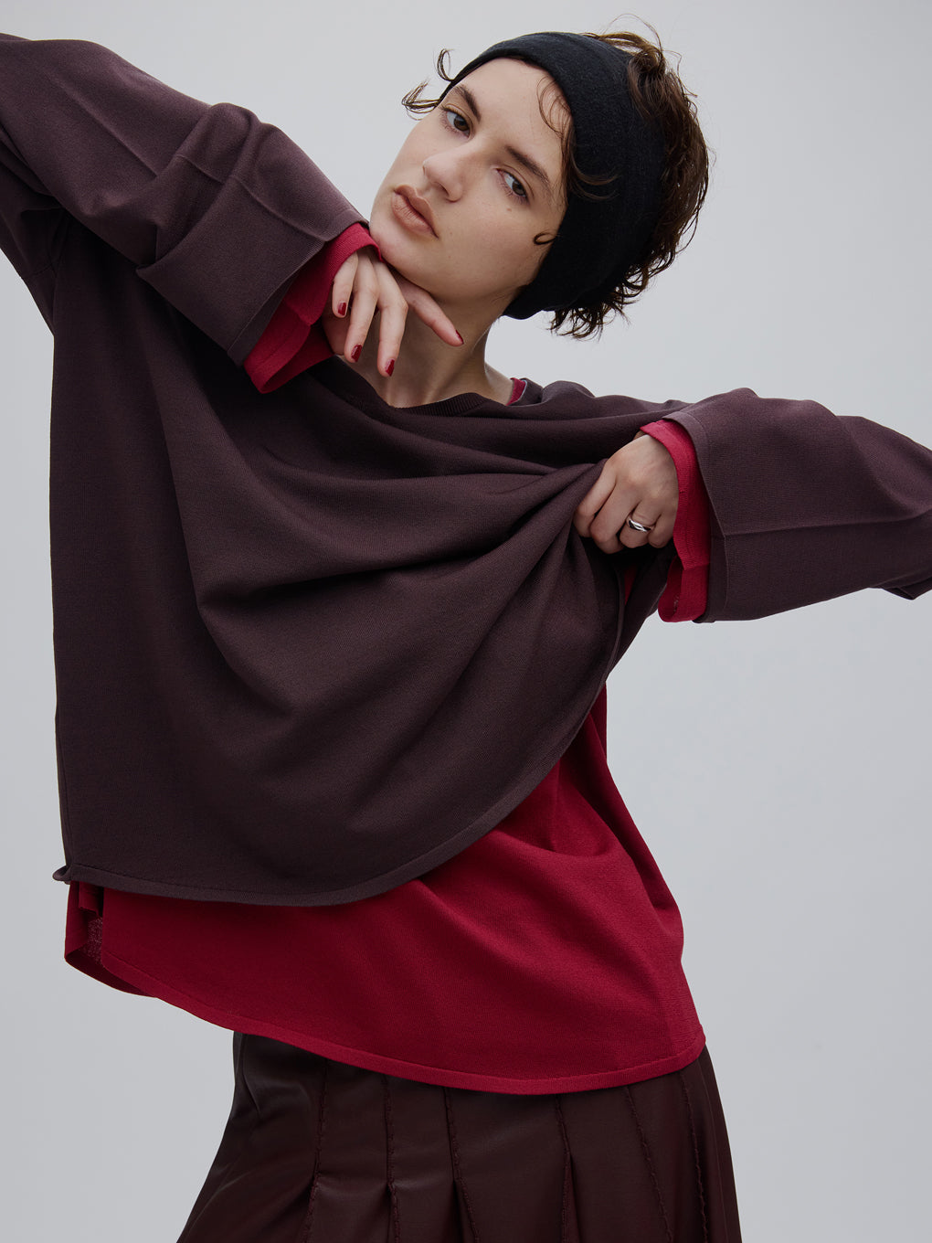 LOW BASIC 2WAY OVER KNIT TOP