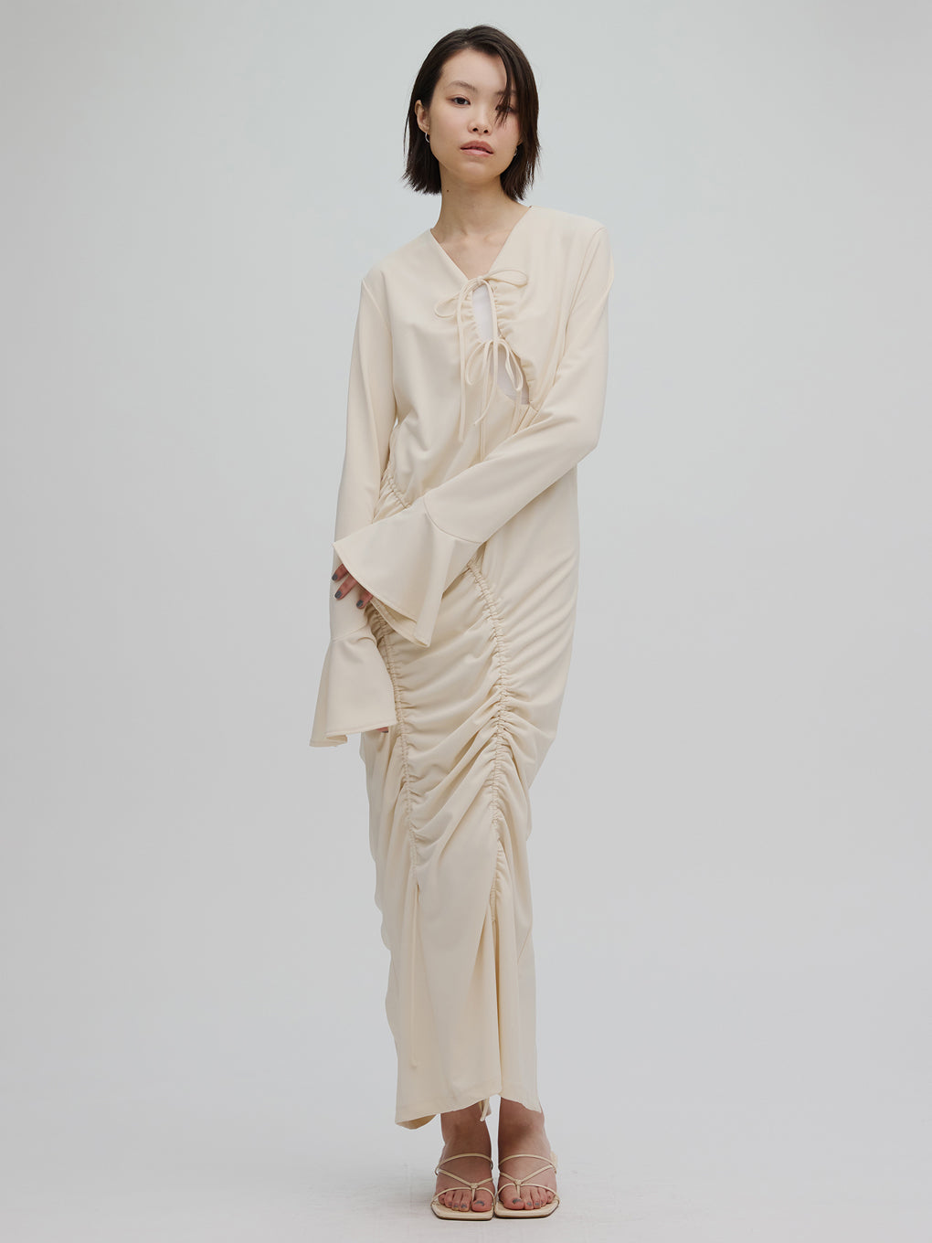 GATHER DETAIL CUT DRESS