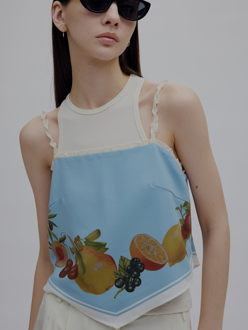 MEDI FRUIT SCARF PATTERN CAMI TOP