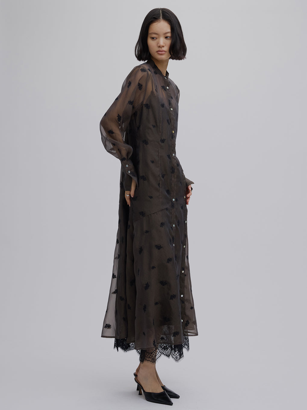 DOT FLOWER VEIL DRESS