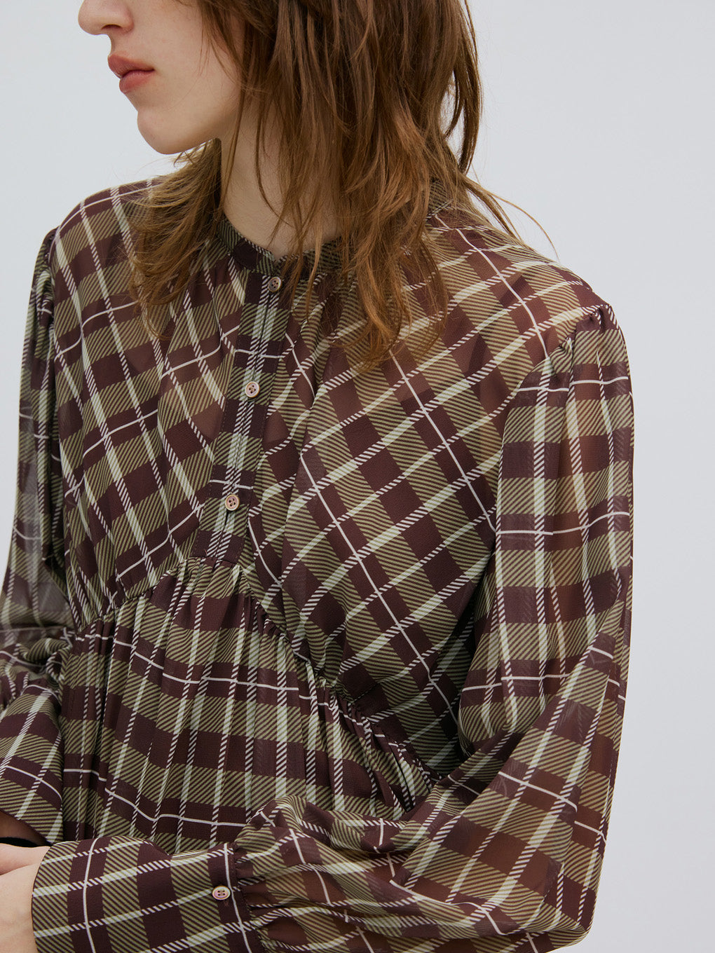 IRREGULAR PLAID PATTERN DRESS