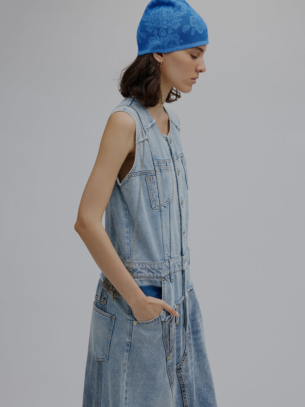 MEDI REMAKE I LINE DENIM DRESS
