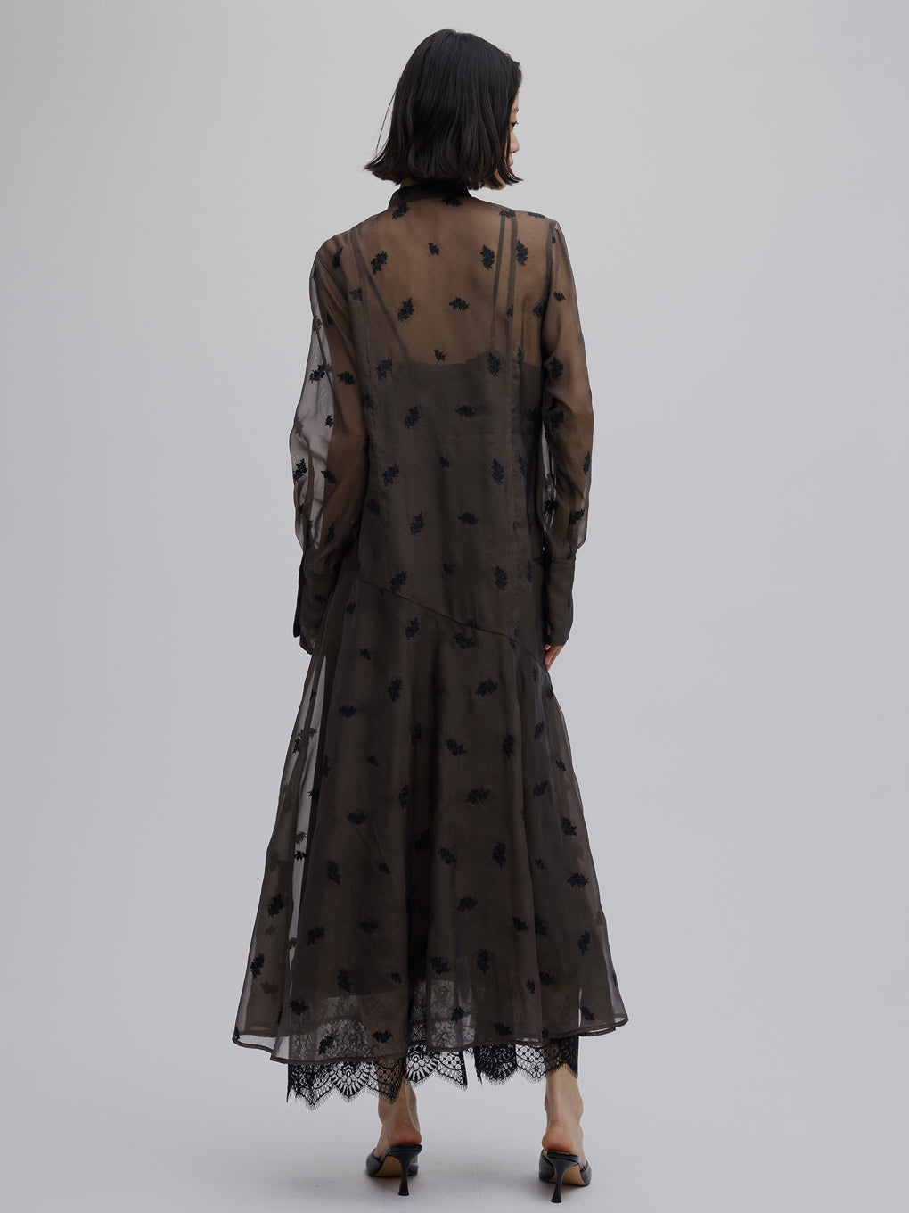 DOT FLOWER VEIL DRESS