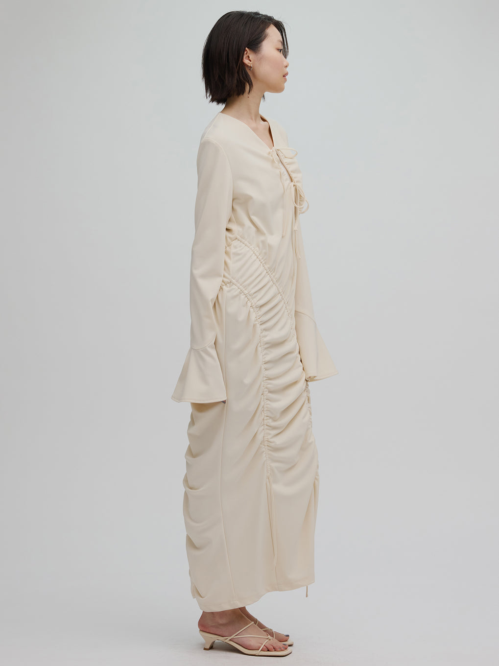 GATHER DETAIL CUT DRESS