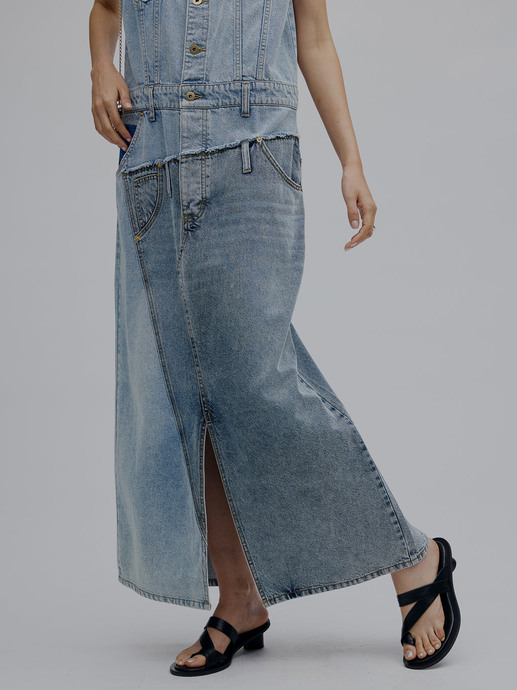 MEDI REMAKE I LINE DENIM DRESS