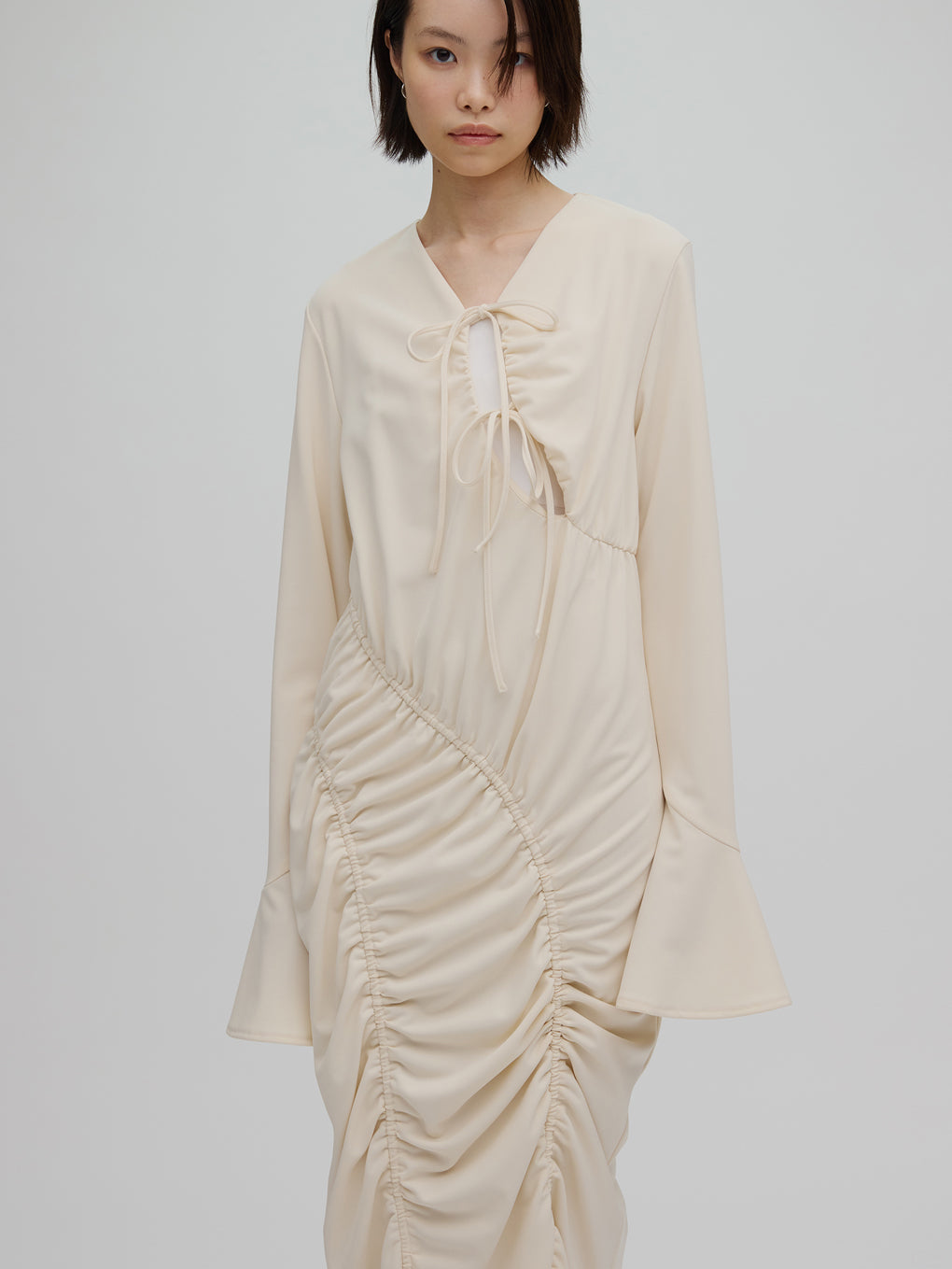 GATHER DETAIL CUT DRESS