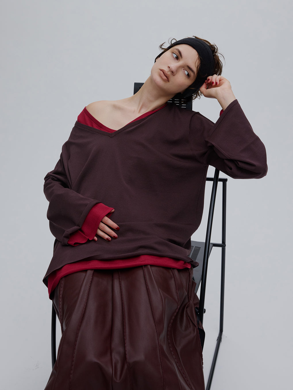 LOW BASIC 2WAY OVER KNIT TOP