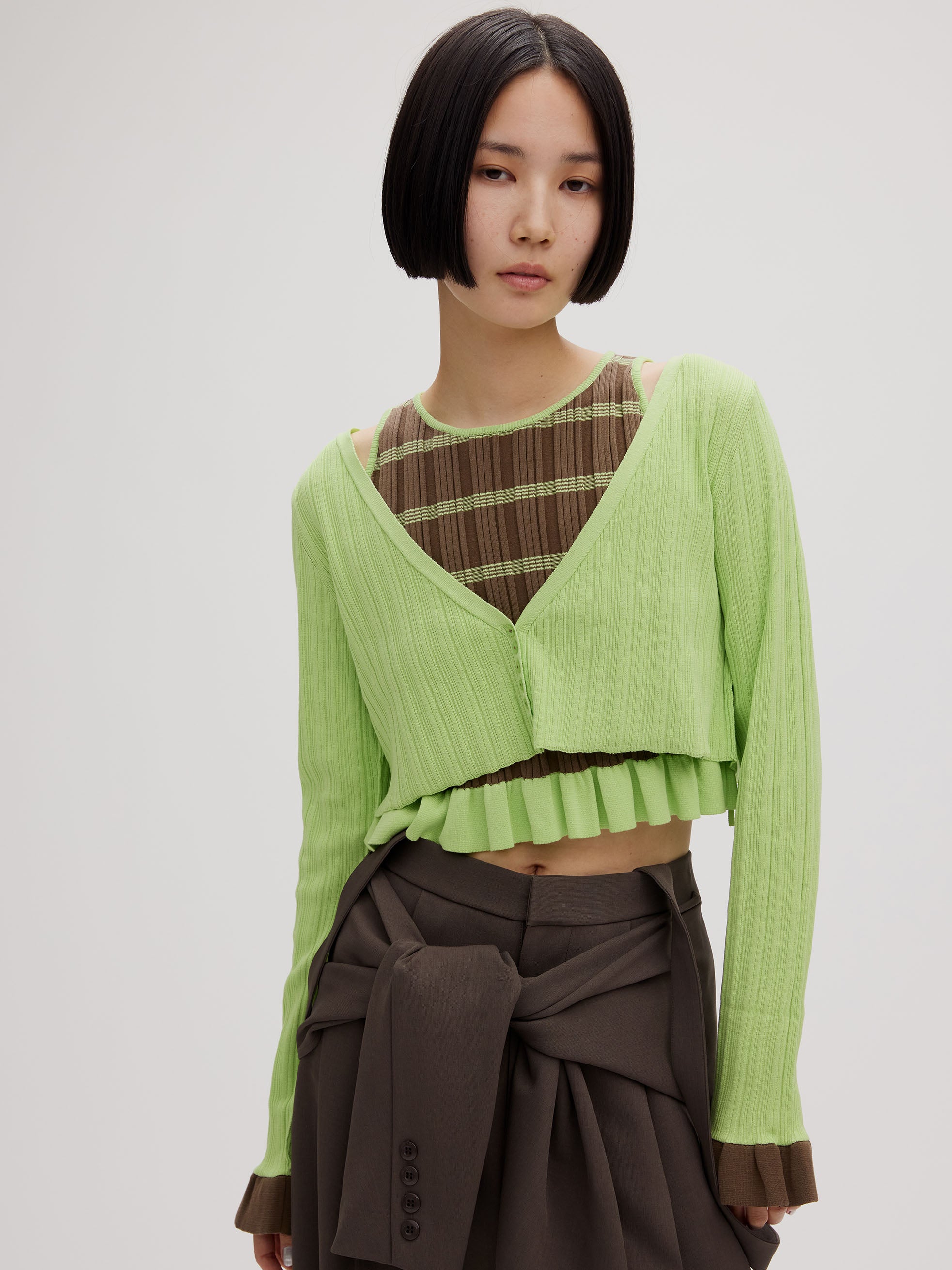 MEDI PURIPURI SHORT KNIT CARDIGAN