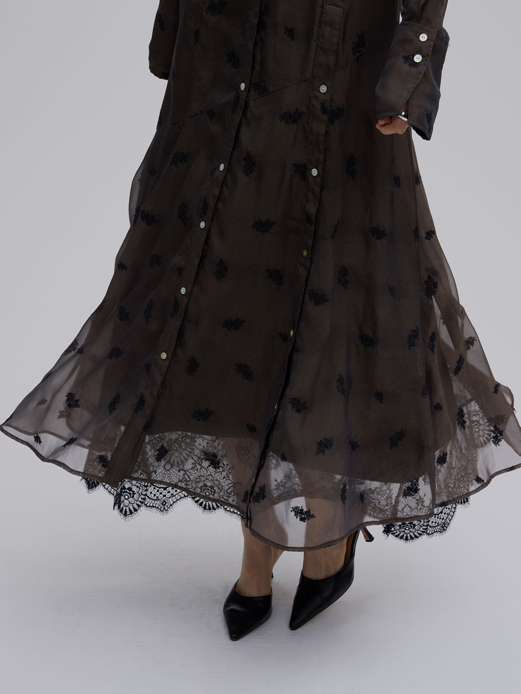 DOT FLOWER VEIL DRESS