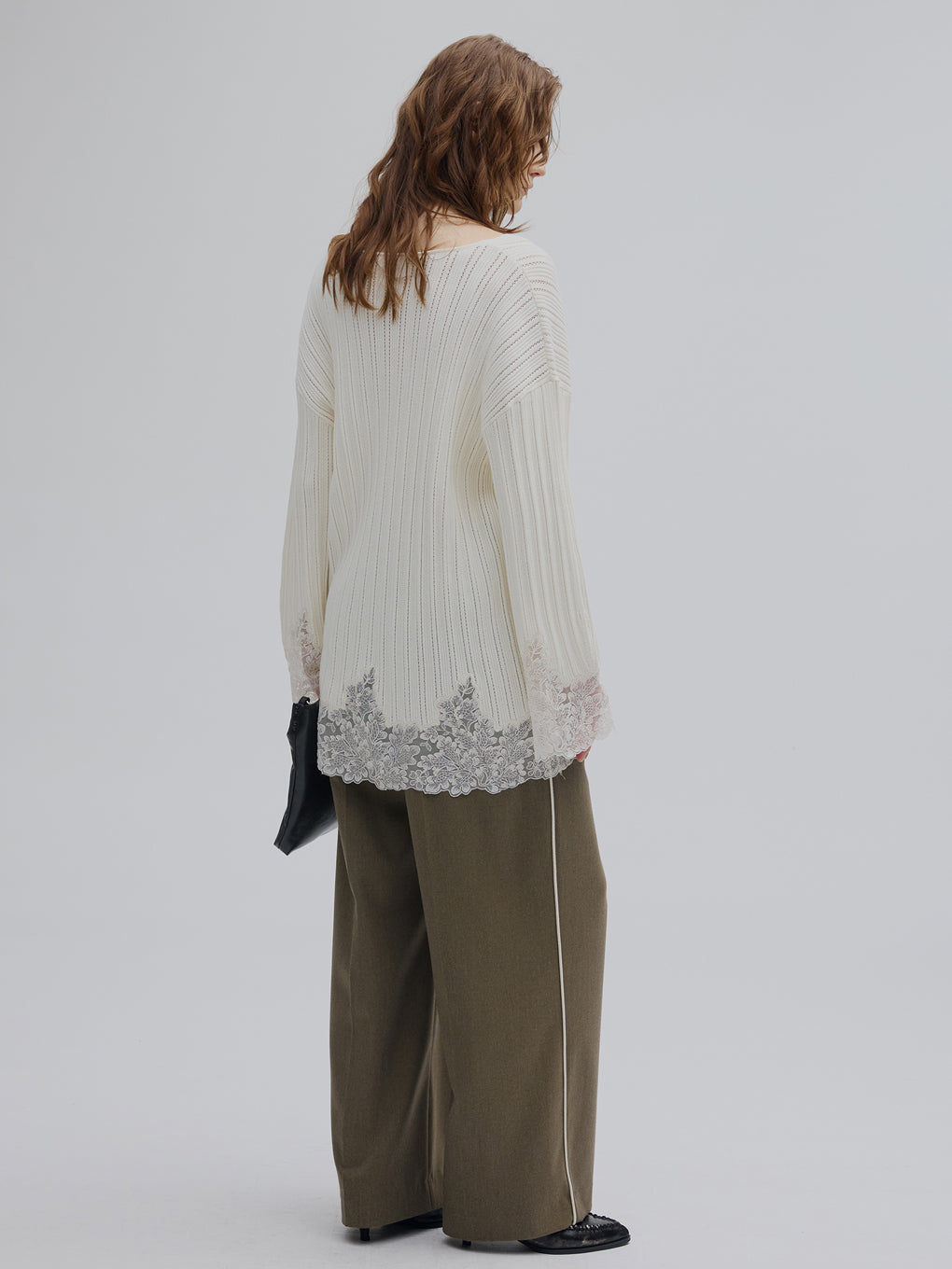 2WAY LACE DOCKING LADY KNIT TOP